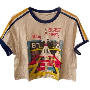 ATARI Missile Command Throwback Cropped T Shirt  SIZE MEDIUM (by Junkfood)